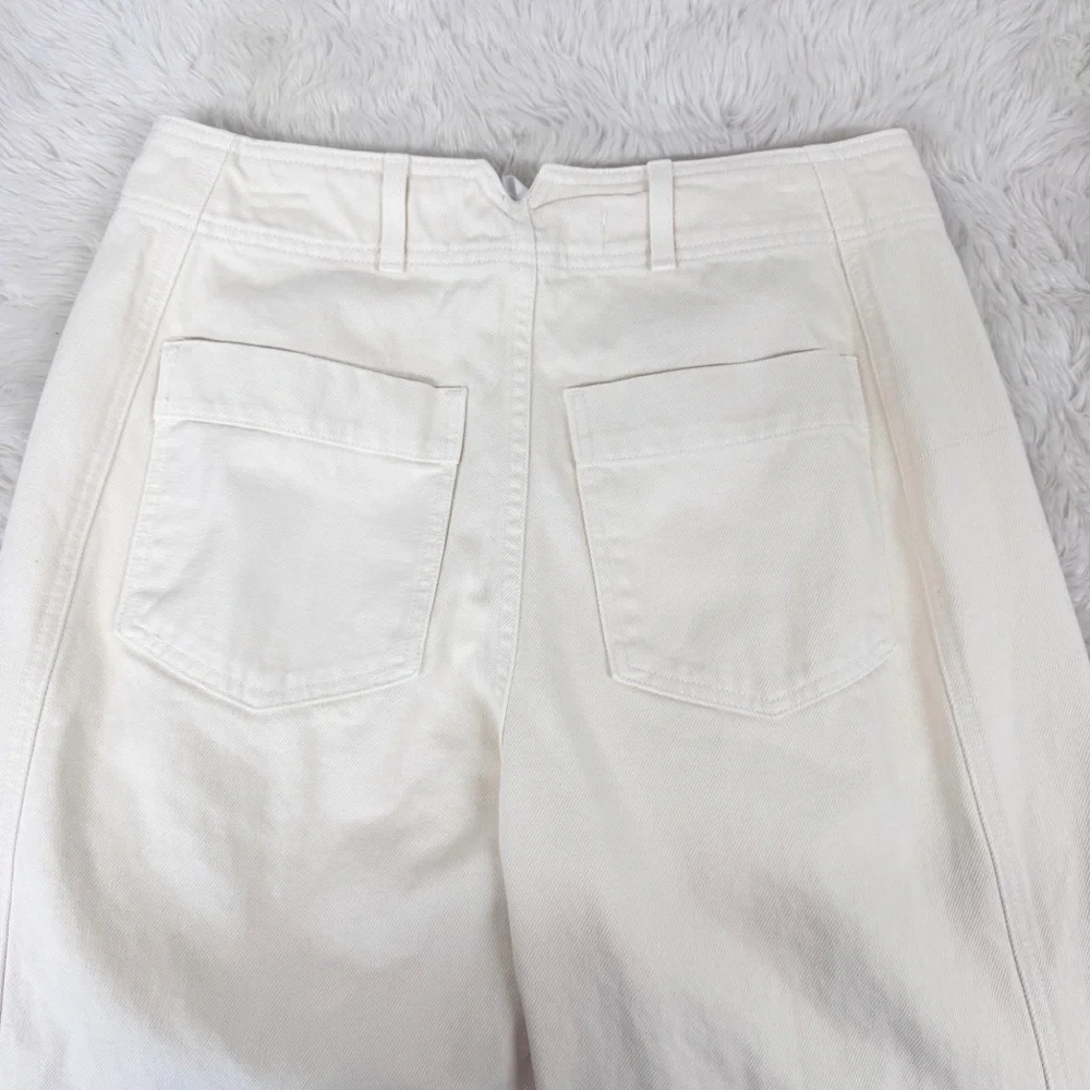 APIECE APART Meridian Straight Leg Relaxed Jean Size 30‎ Ecru Cream High Waist